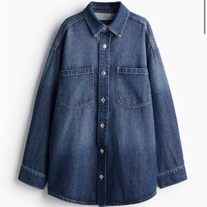 Feather Soft Dark Blue Denim Button-Up Shirt